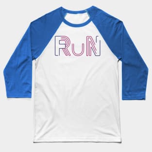 Fun Run Typography Linework Baseball T-Shirt